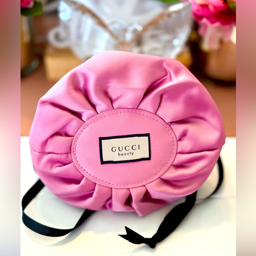 Satin Gucci Beauty Drawstring Bag
